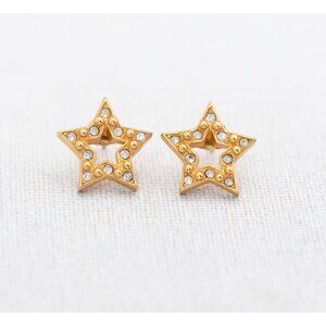 Vintage Golden Stars Stud Earrings by Avon - A6